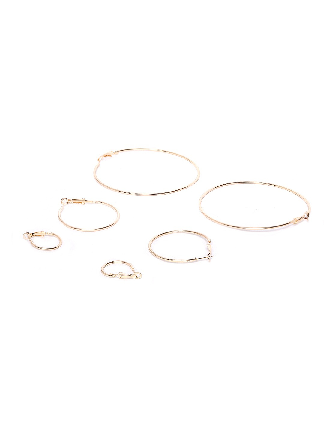 YouBella Set of 24 Gold-Plated Circular Hoop Earrings