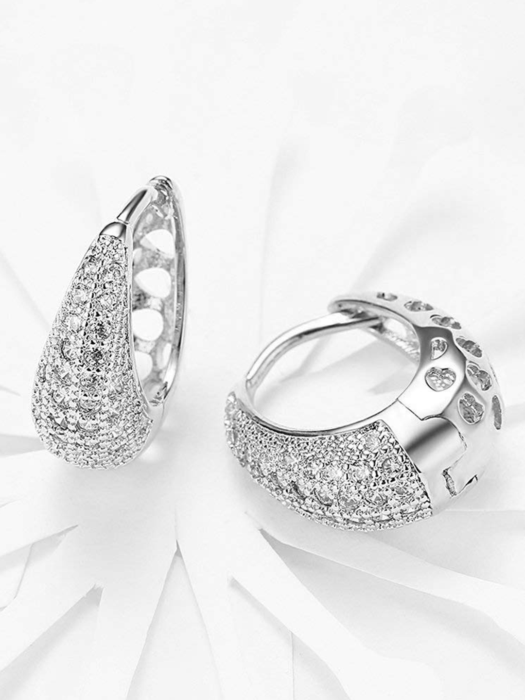 YouBella Jewellery Gold Plated Crystal Earrings for Girls and Women (Style 2_Silver)