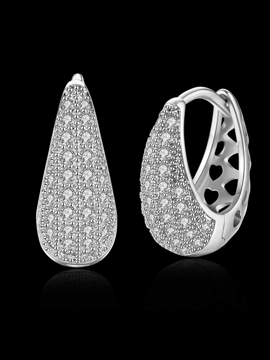 YouBella Jewellery Gold Plated Crystal Earrings for Girls and Women (Style 2_Silver)