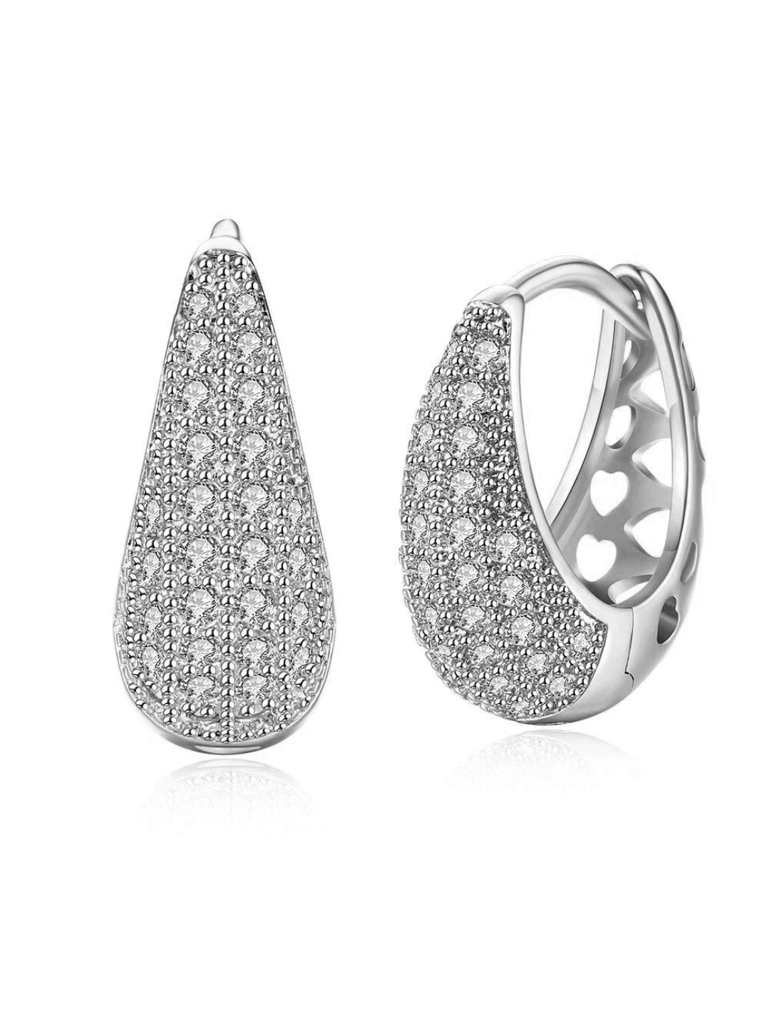 YouBella Jewellery Gold Plated Crystal Earrings for Girls and Women (Style 2_Silver)