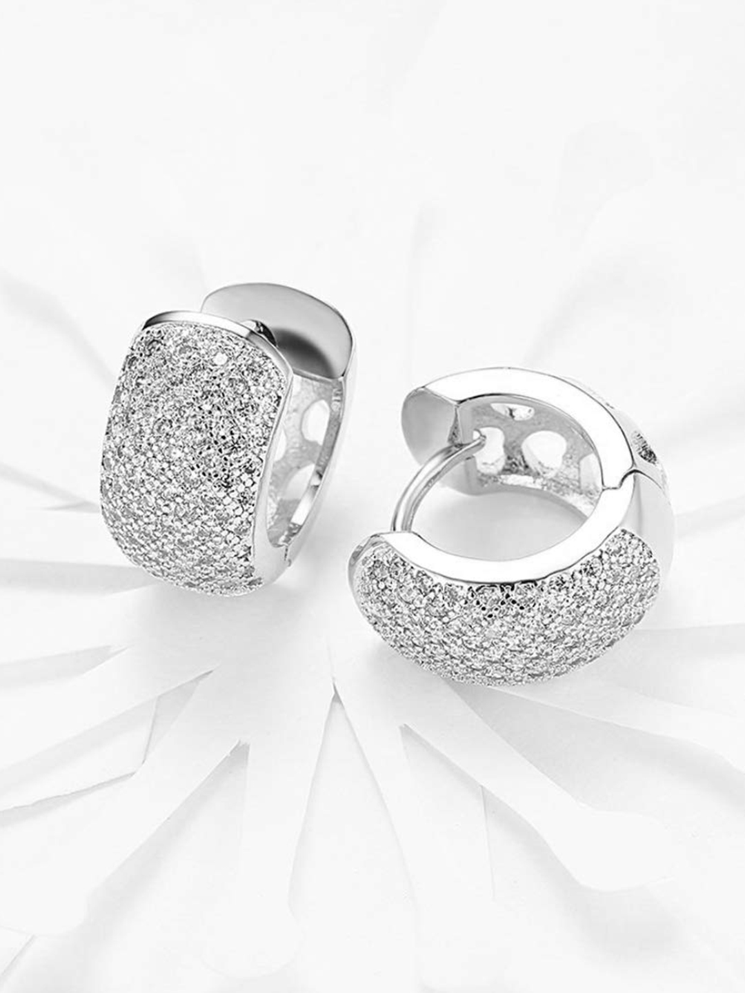 YouBella Jewellery Gold Plated Crystal Earrings for Girls and Women (Style 1_Silver)