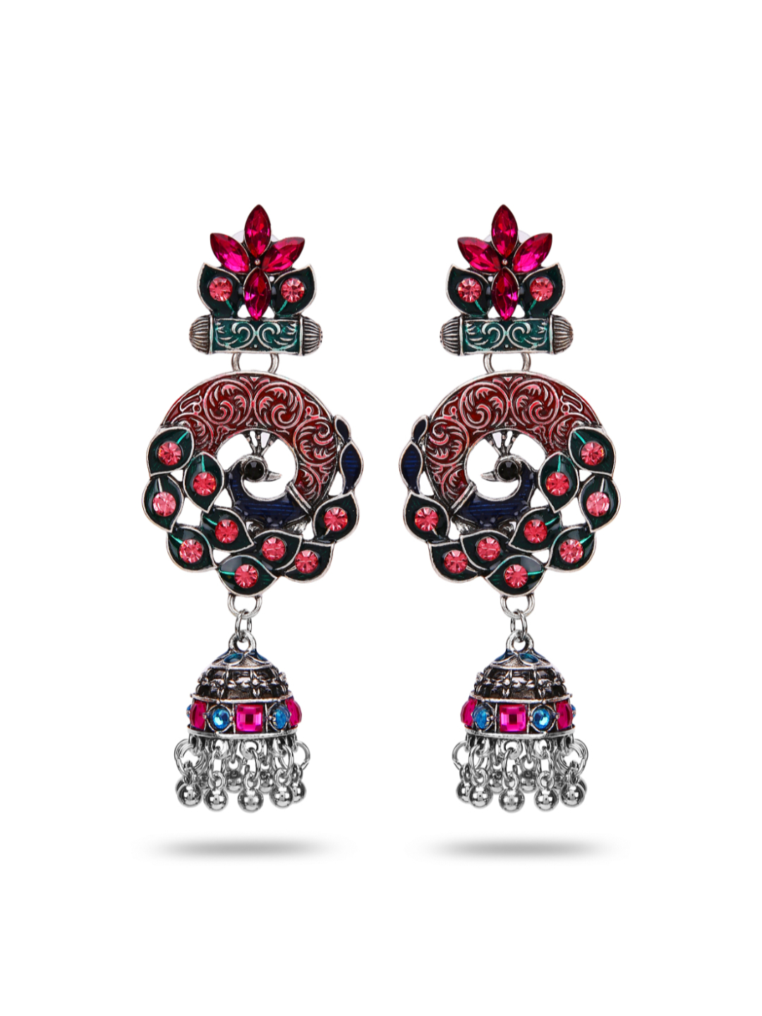 YouBella Jewellery Afghani Tribal Earrings for Women and Girls (Multi-Color) (STYLE 1)