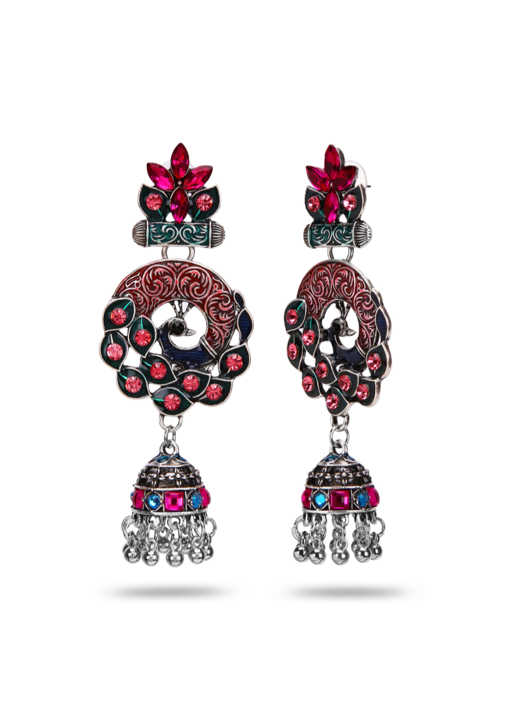 YouBella Jewellery Afghani Tribal Earrings for Women and Girls (Multi-Color) (STYLE 1)