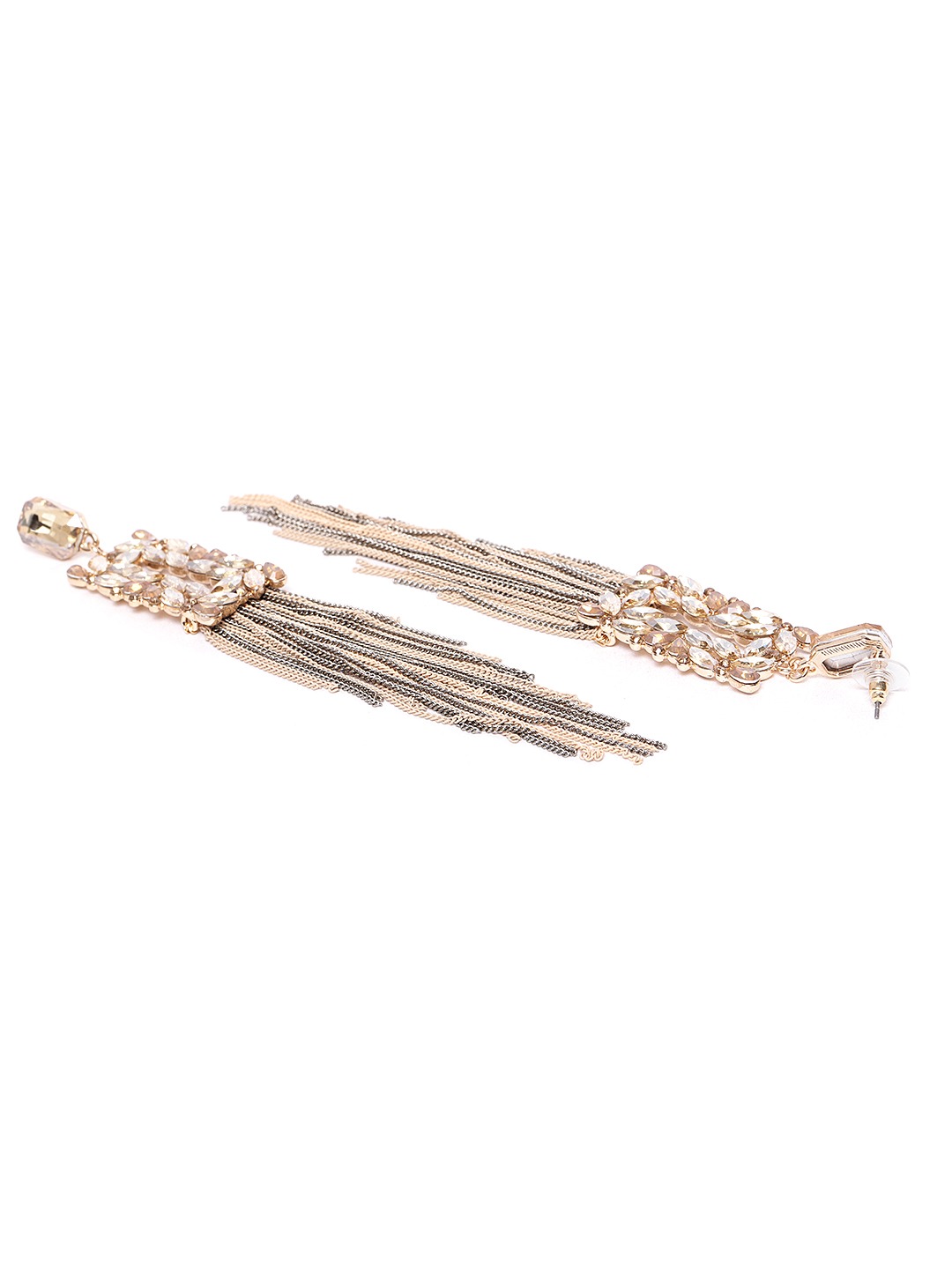 YouBella Jewellery Earings Crystal Tassel Handmade Earrings for Girls and Women (Brown)