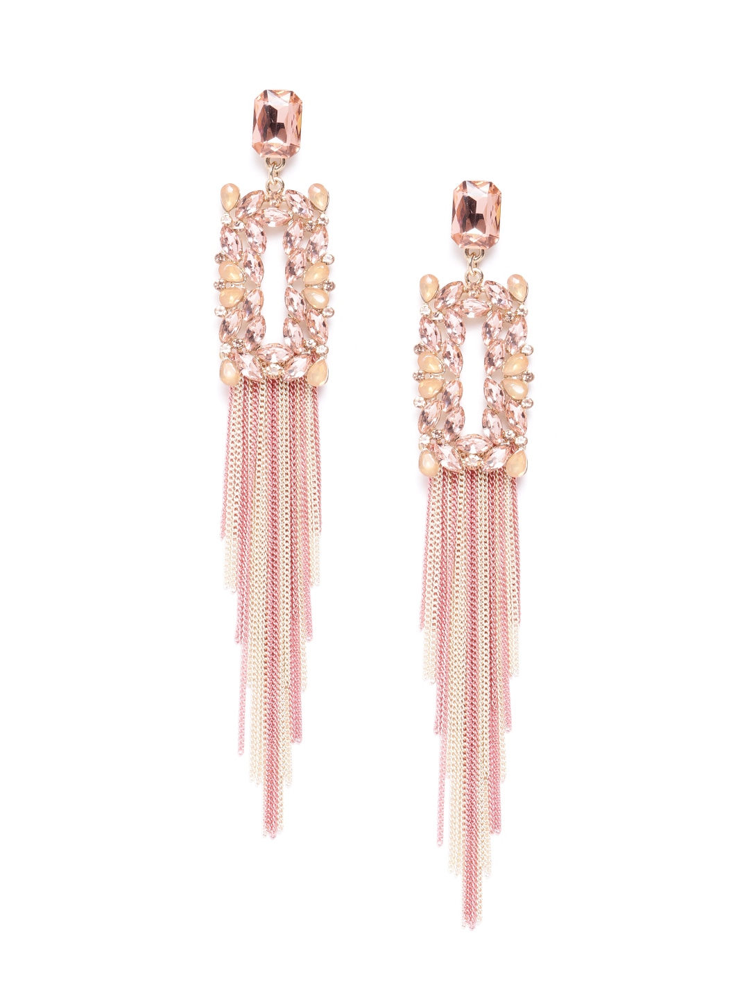 YouBella Jewellery Earings Crystal Tassel Handmade Earrings for Girls and Women (Wine)