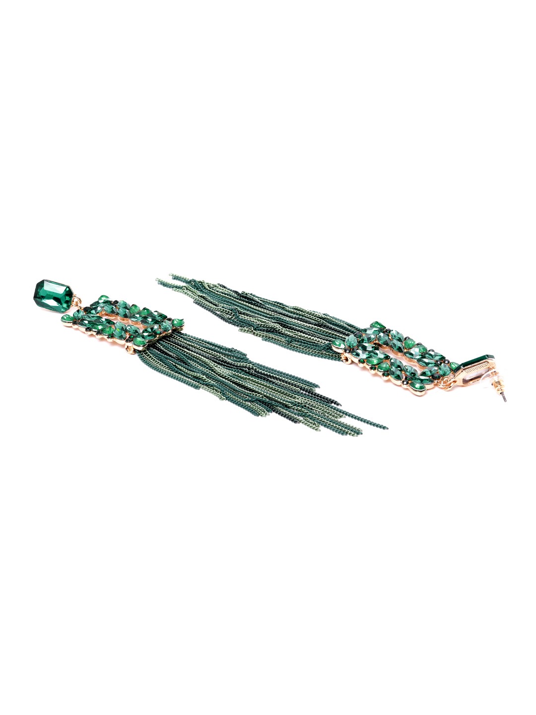 YouBella Jewellery Earings Crystal Tassel Handmade Earrings for Girls and Women (Green)