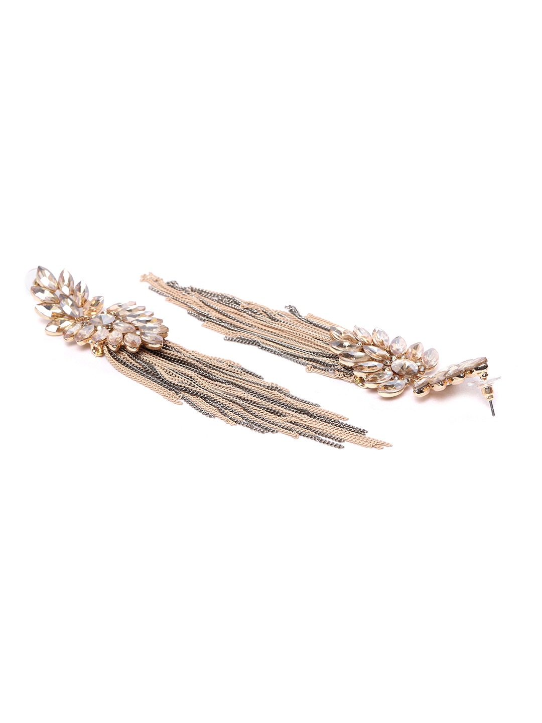 YouBella Jewellery Earings Crystal Tassel Handmade Earrings for Girls and Women (Brown)