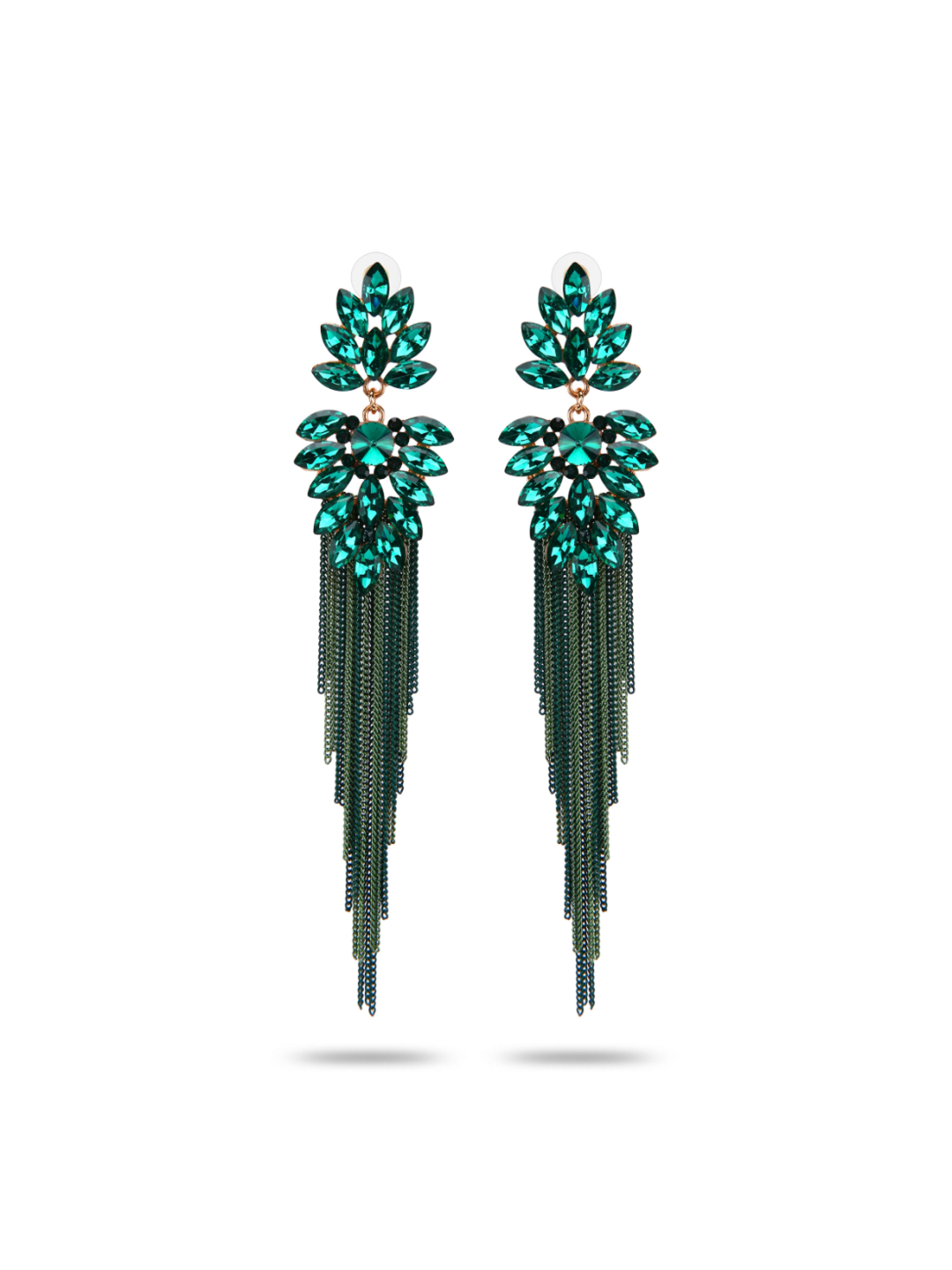 YouBella Jewellery Earings Crystal Tassel Handmade Earrings for Girls and Women (Green)
