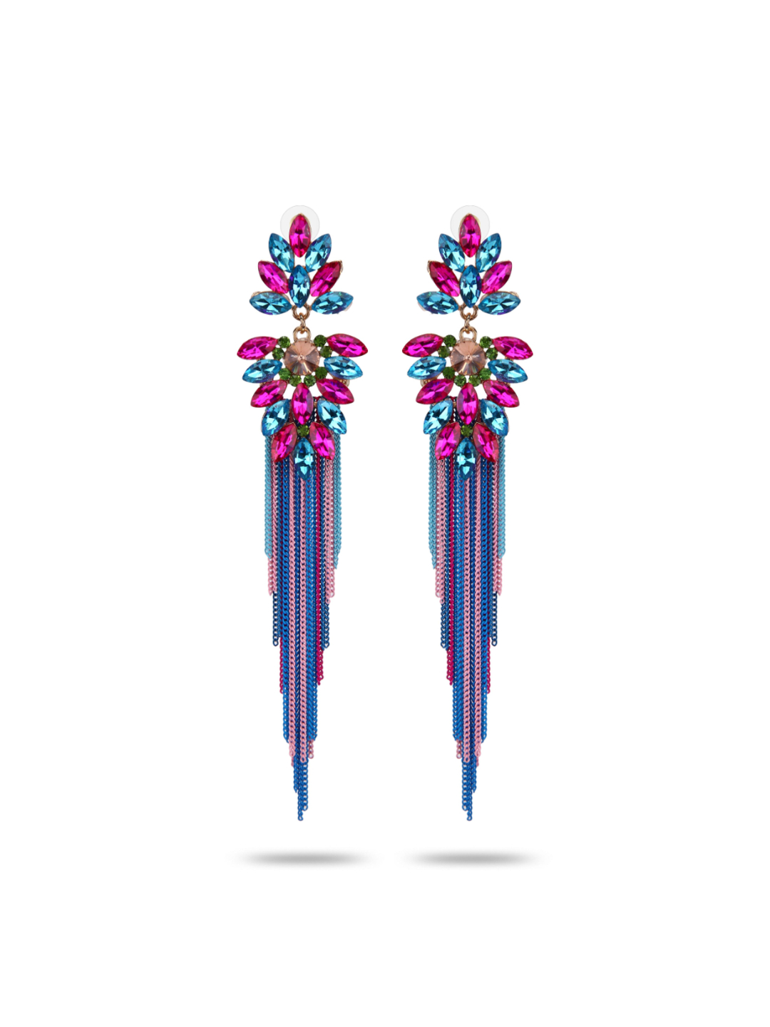 YouBella Jewellery Earings for women Crystal Tassel Handmade Earrings for Girls and Women (Multi)