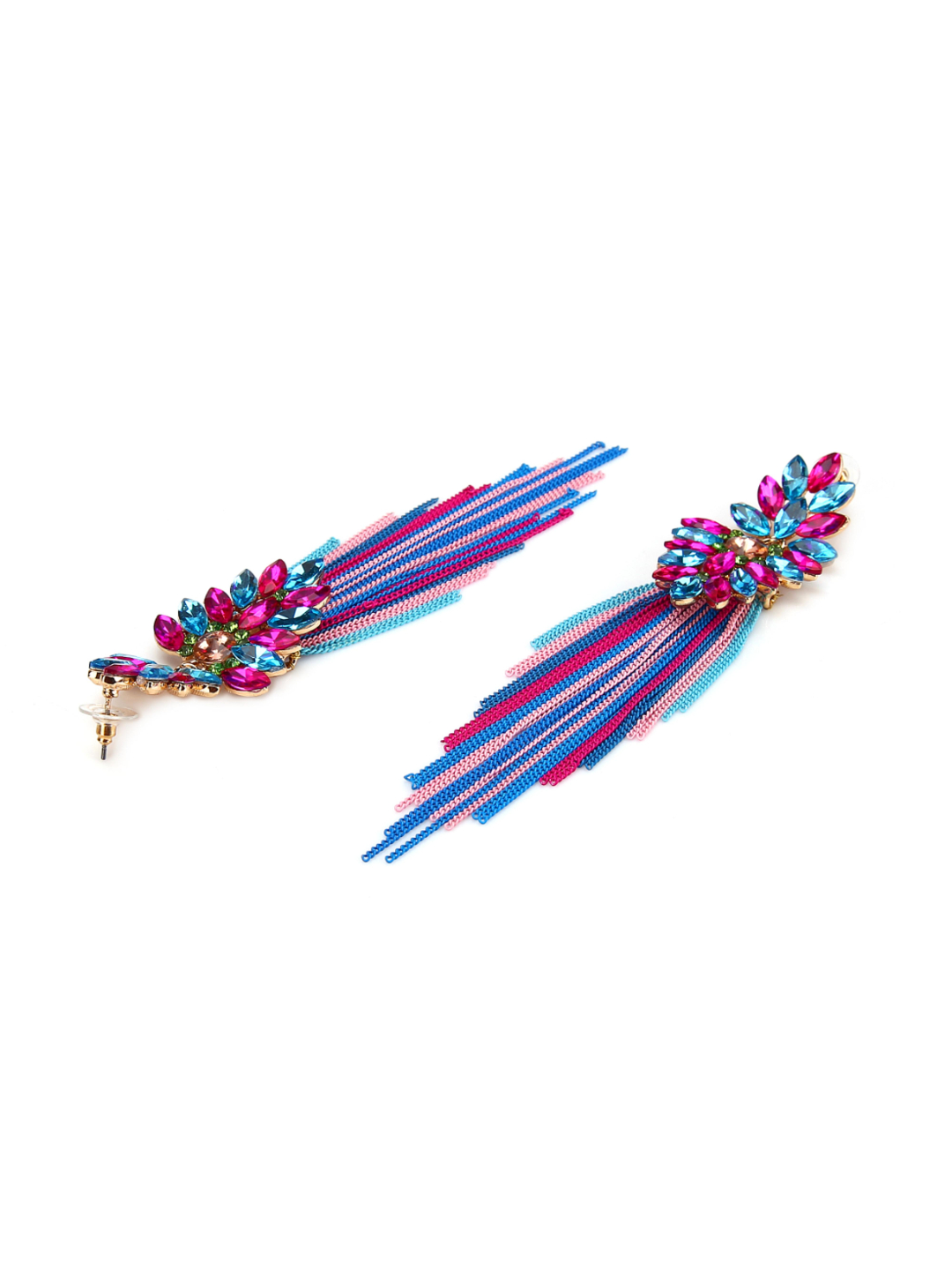 YouBella Jewellery Earings for women Crystal Tassel Handmade Earrings for Girls and Women (Multi)