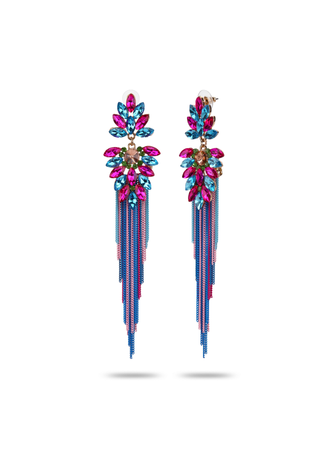 YouBella Jewellery Earings for women Crystal Tassel Handmade Earrings for Girls and Women (Multi)