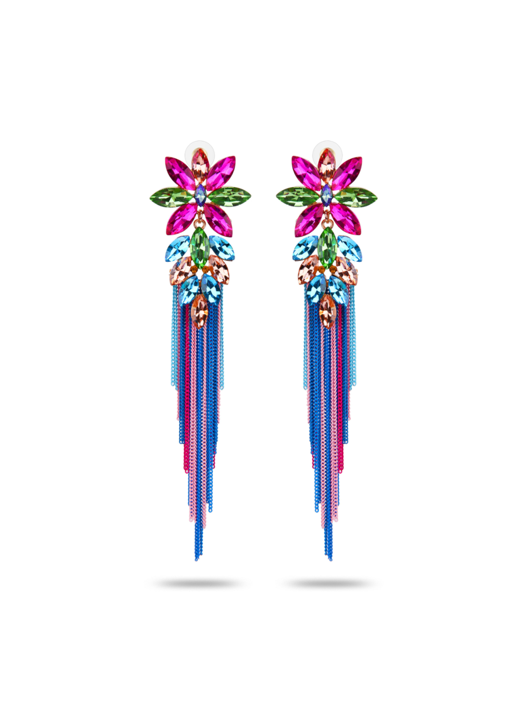YouBella Jewellery Earings for women Crystal Tassel Handmade Earrings for Girls and Women (Multi)
