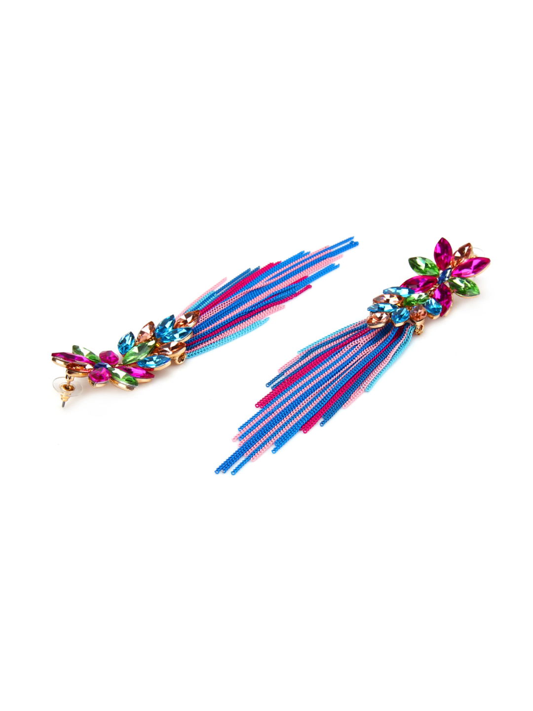 YouBella Jewellery Earings for women Crystal Tassel Handmade Earrings for Girls and Women (Multi)