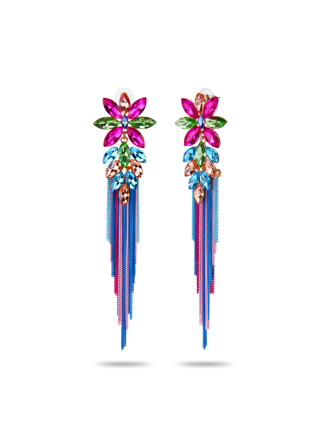 YouBella Jewellery Earings for women Crystal Tassel Handmade Earrings for Girls and Women (Multi)