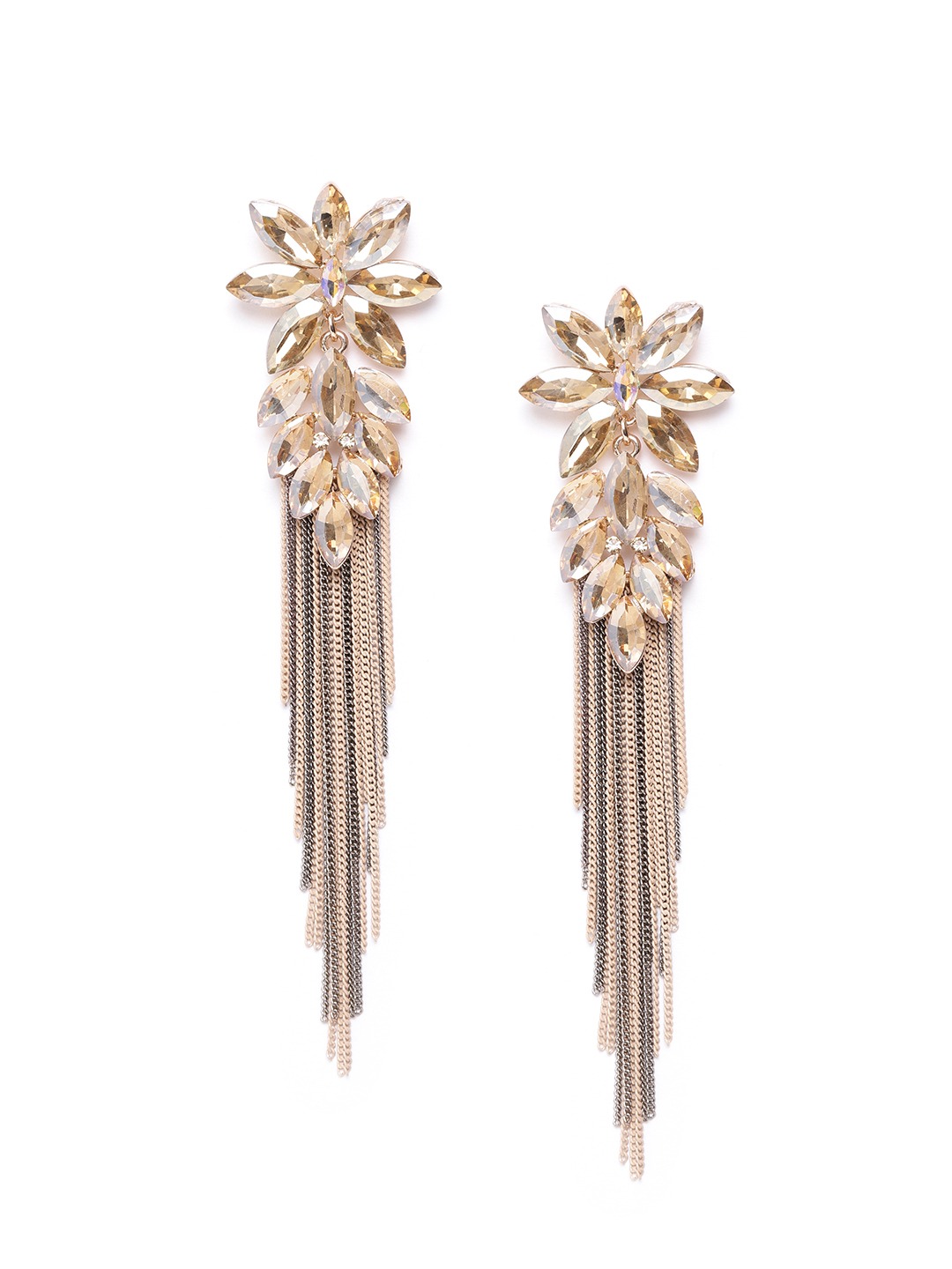 YouBella Jewellery Earings for women Crystal Tassel Handmade Earrings for Girls and Women (Brown)