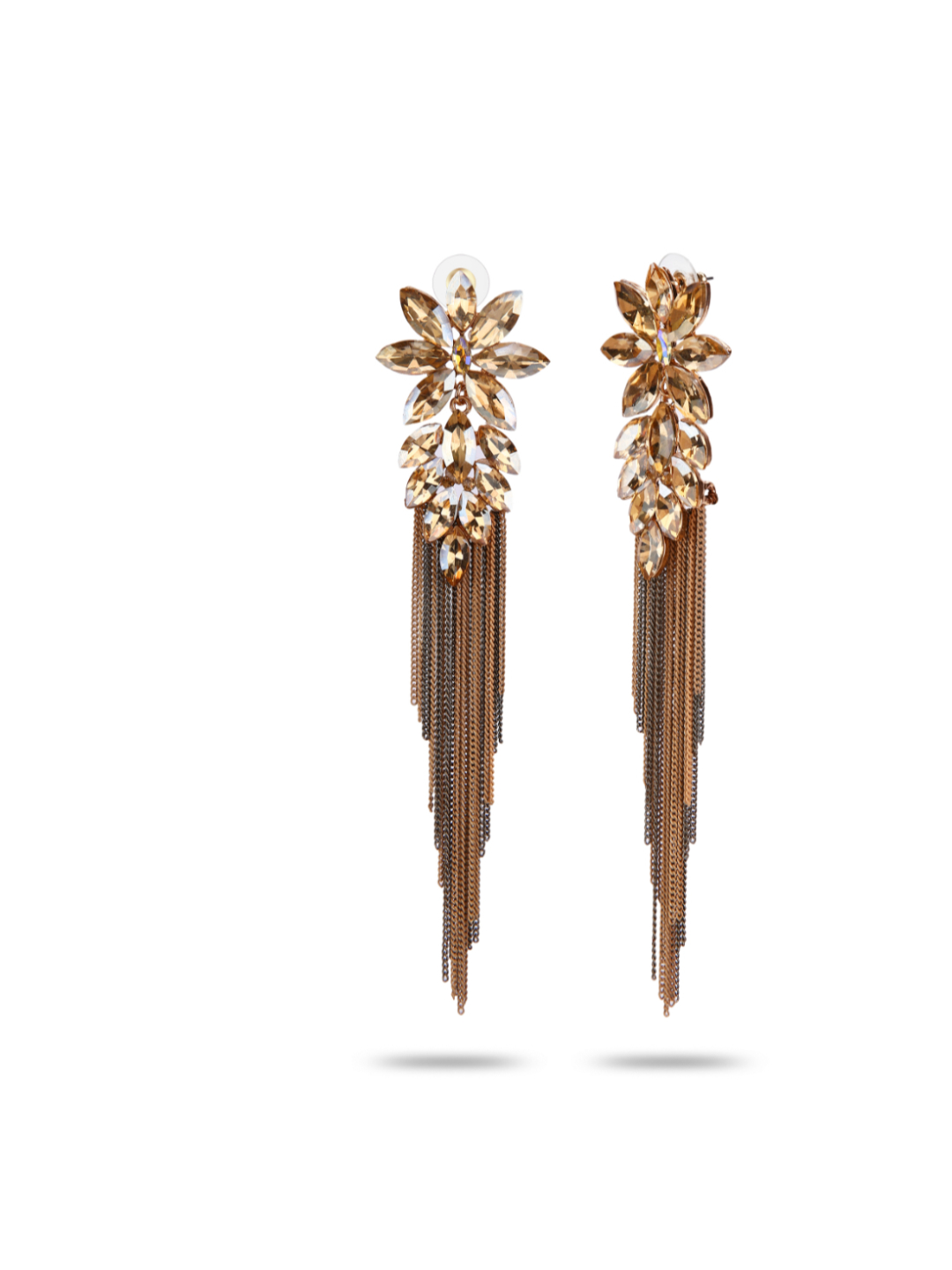YouBella Jewellery Earings for women Crystal Tassel Handmade Earrings for Girls and Women (Brown)