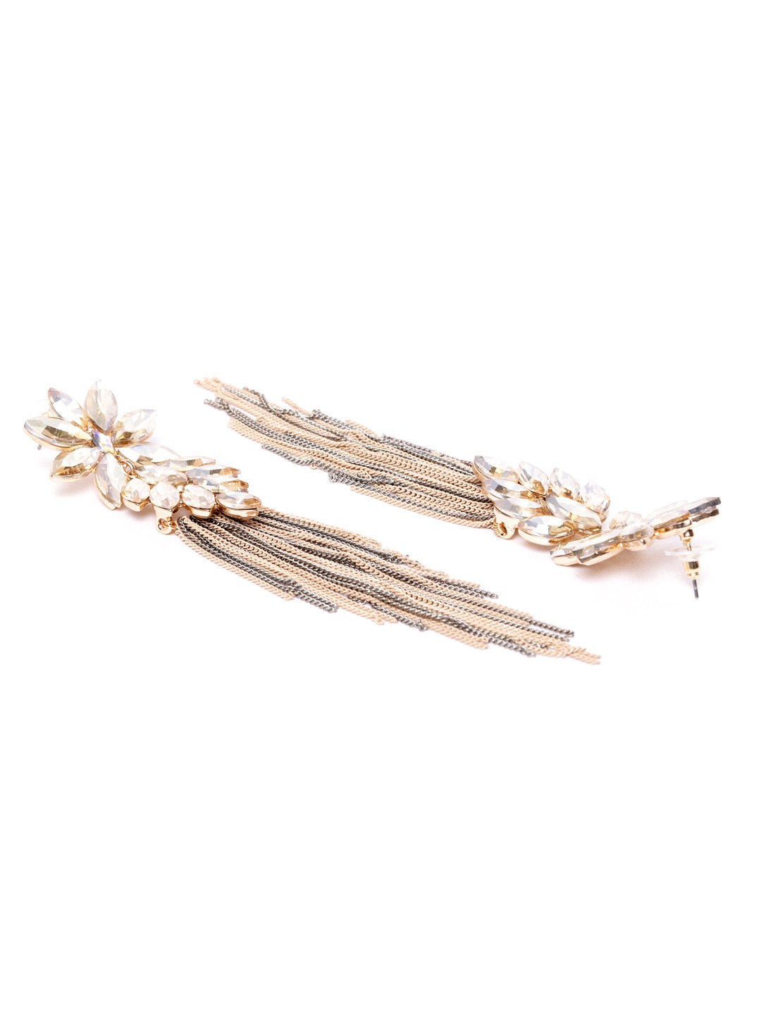 YouBella Jewellery Earings for women Crystal Tassel Handmade Earrings for Girls and Women (Brown)