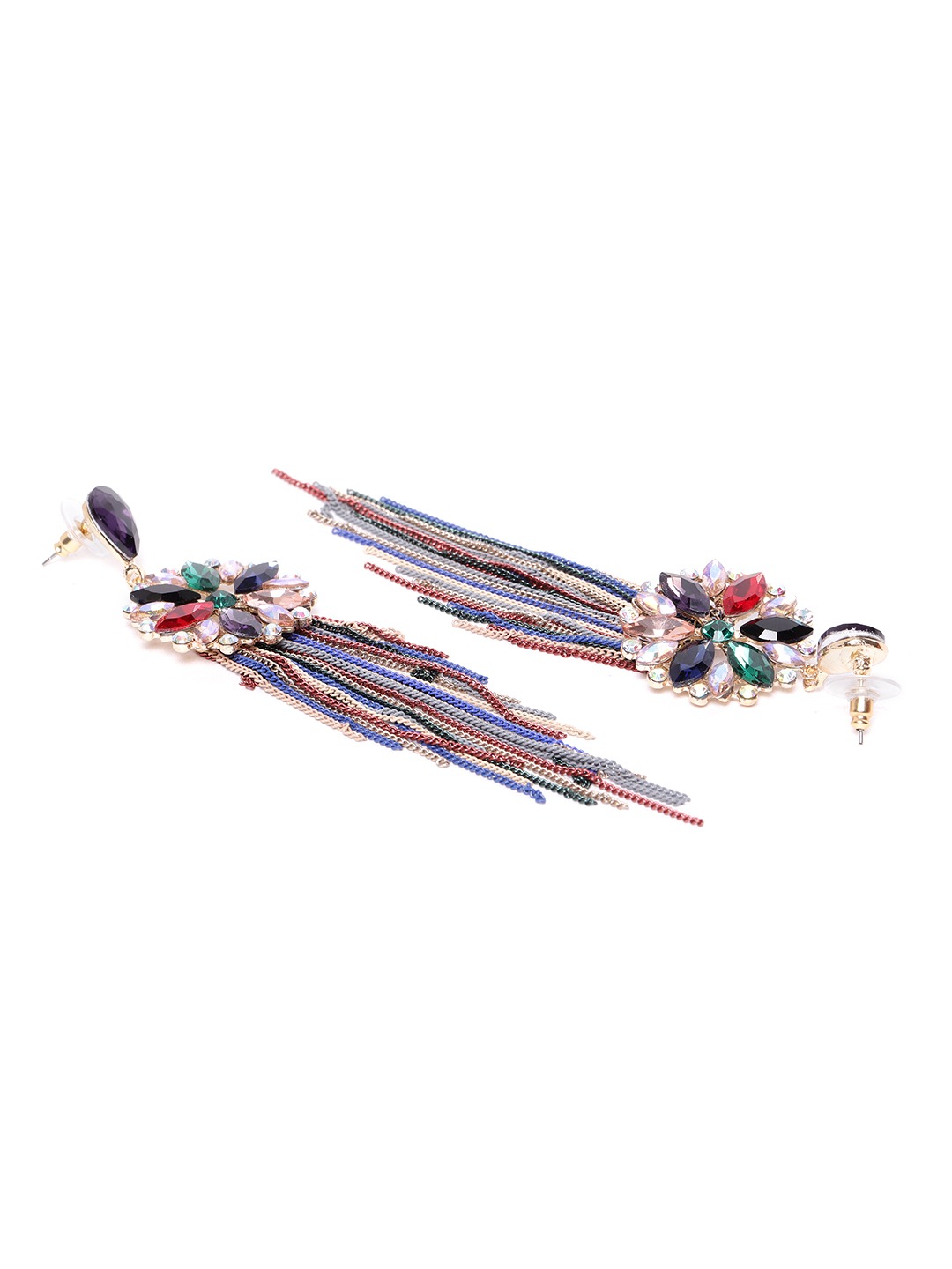 YouBella Jewellery Earrings for women Crystal Tassel Handmade Earrings for Girls and Women (Multi)