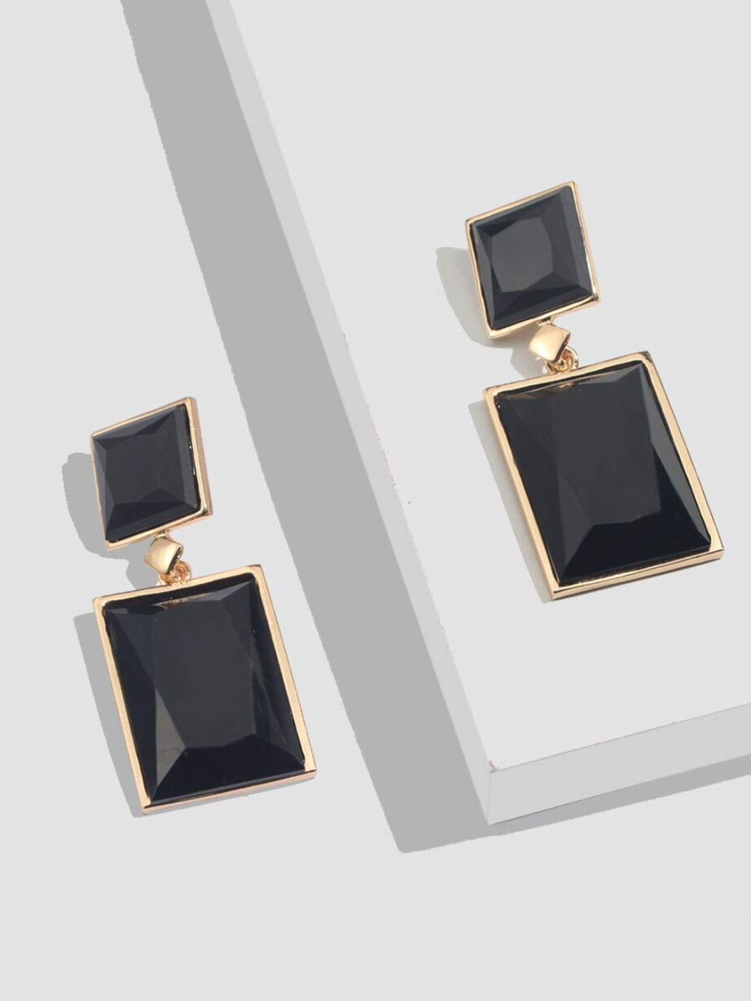 YouBella Jewellery Girls and Women's Gold Plated Crystal Handmade Earrings (Black)