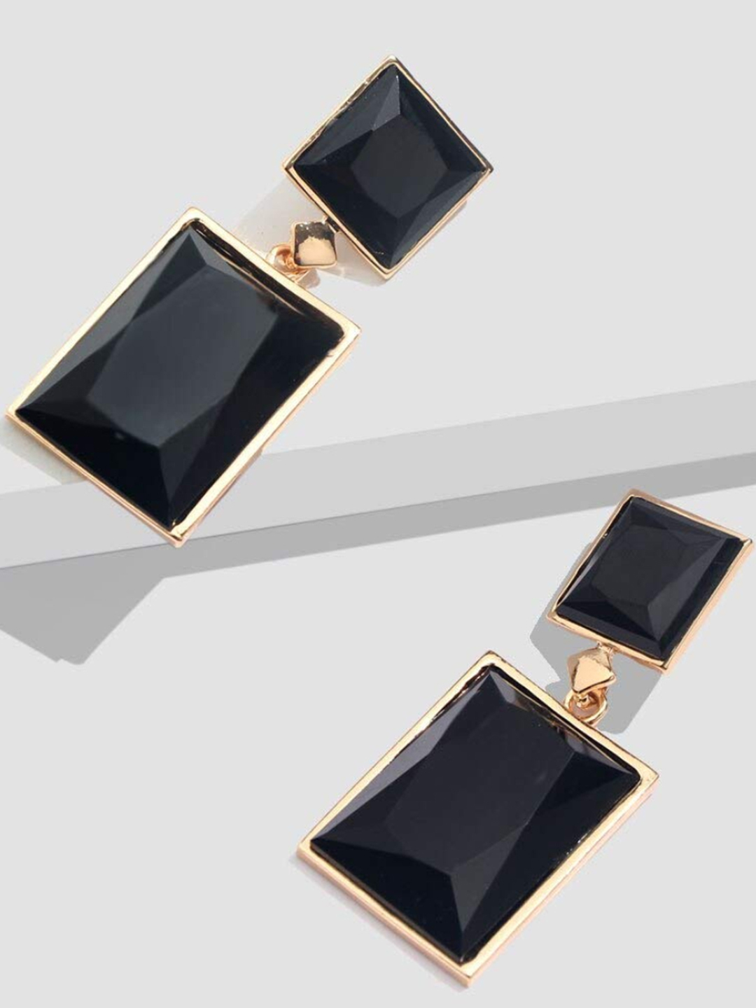 YouBella Jewellery Girls and Women's Gold Plated Crystal Handmade Earrings (Black)