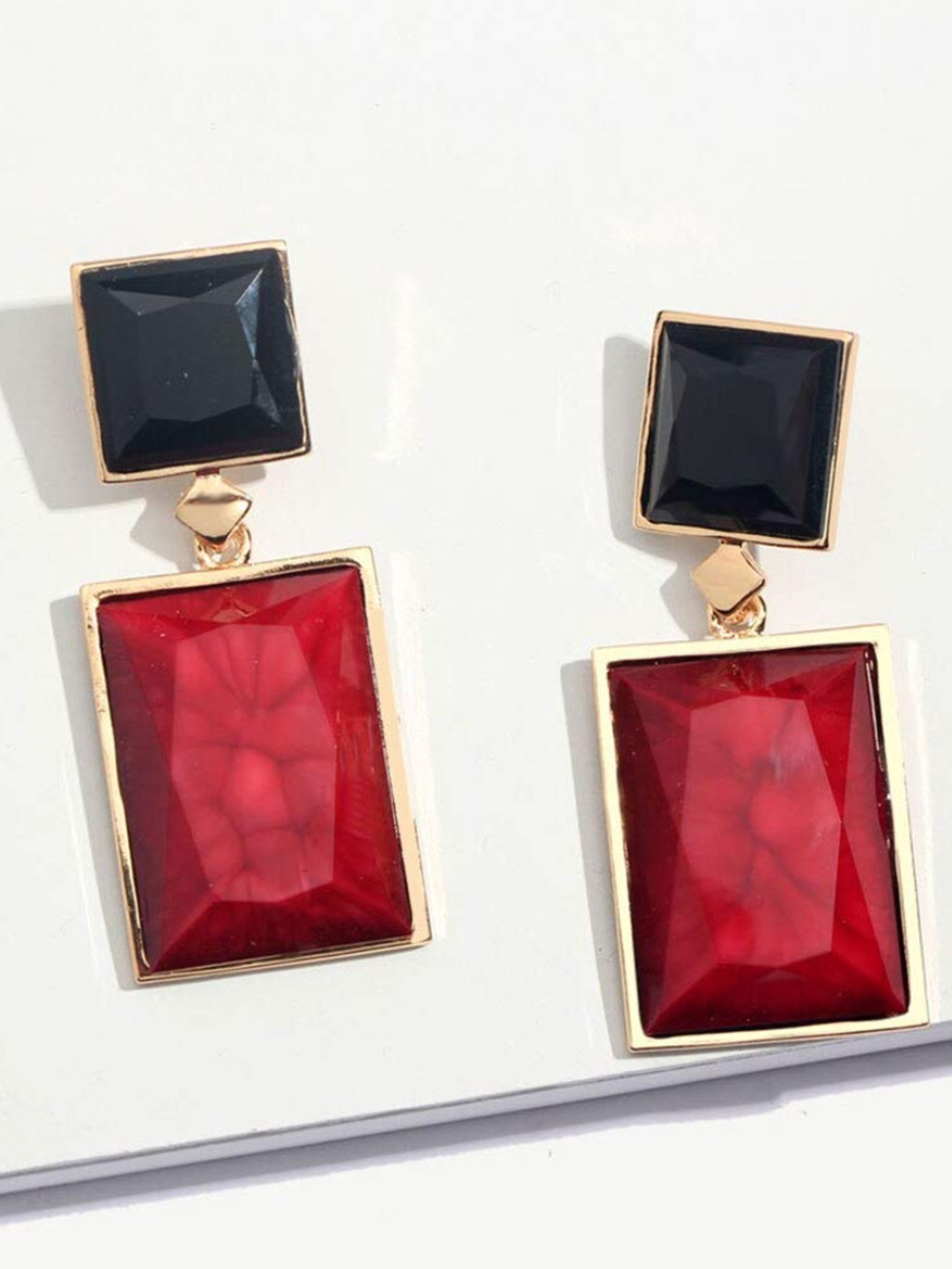 YouBella Jewellery Earings for women Crystal Handmade Earrings for Girls and Women (Red & Black)