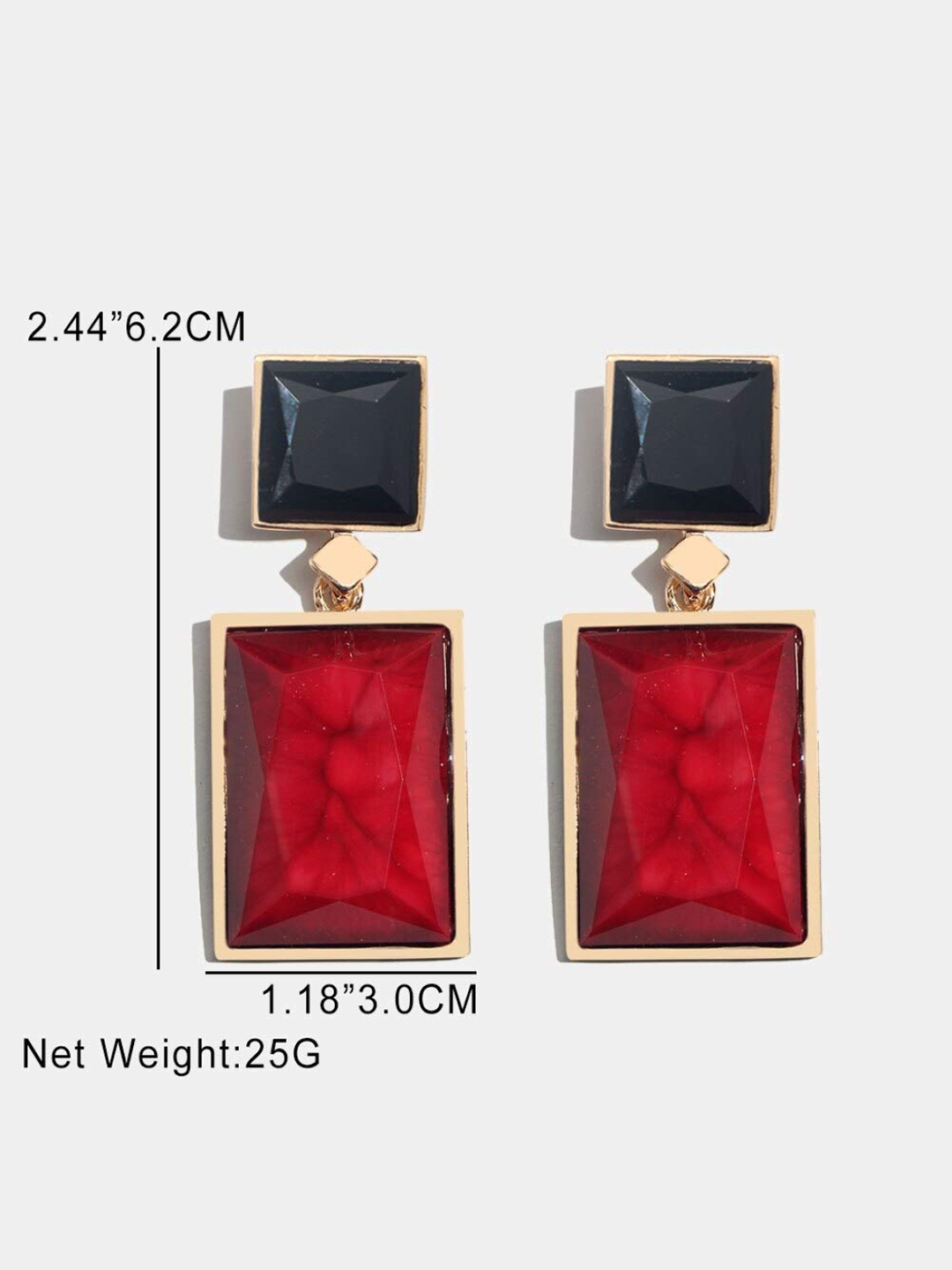 YouBella Jewellery Earings for women Crystal Handmade Earrings for Girls and Women (Red & Black)
