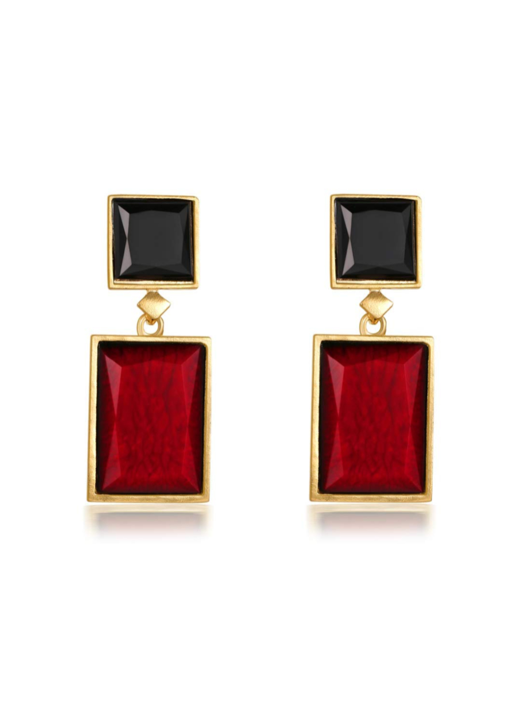 YouBella Jewellery Earings for women Crystal Handmade Earrings for Girls and Women (Red & Black)