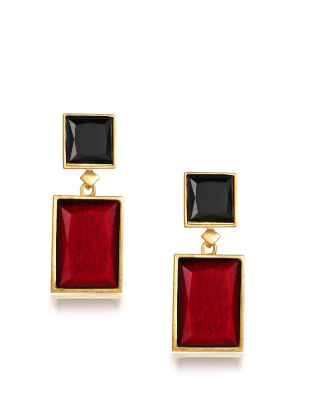YouBella Jewellery Earings for women Crystal Handmade Earrings for Girls and Women (Red & Black)