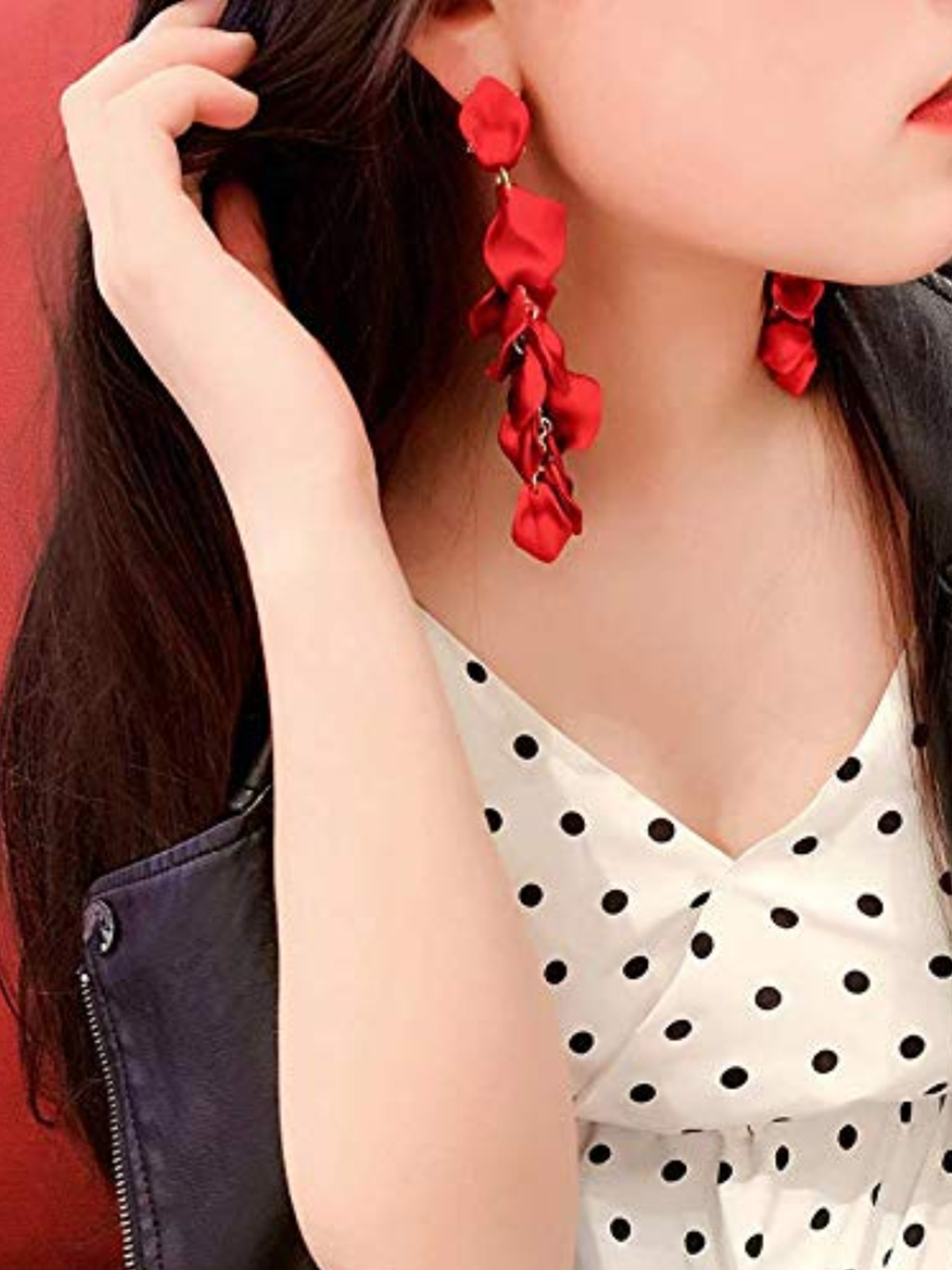 YouBella Jewellery Celebrity Inspired Earrings for women Handmade Earrings for Girls and Women (Red)