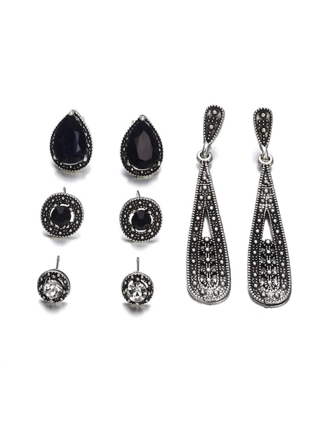 YouBella Jewellery Celebrity Inspired Earrings for women stylish Crystal Earrings Combo for Girls and Women (Combo of 4)