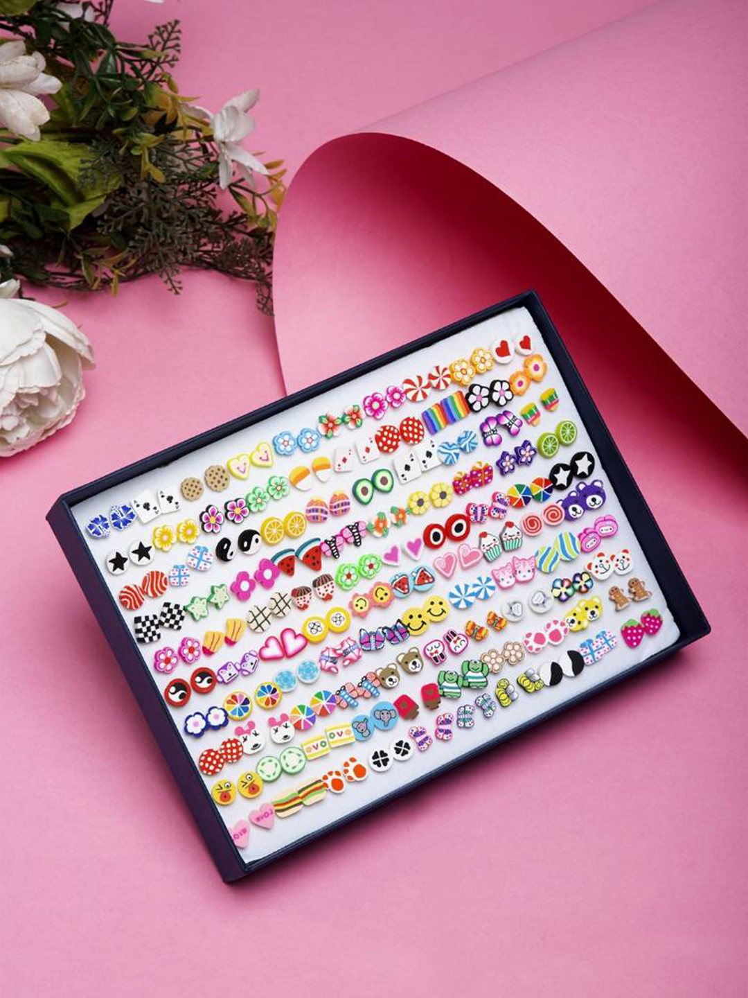 YouBella Jewellery Earrings for Women Combo of 100 Stud Tops Earring for Women and Girls (Multi-color) (YBEAR_32864)