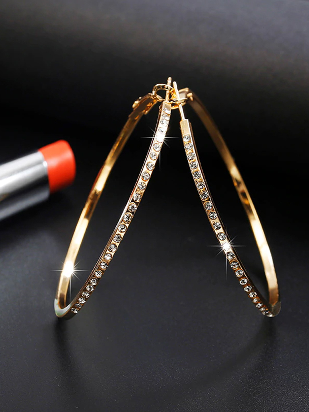 YouBella Jewellery Celebrity Inspired Earrings for women Crystal Earrings for Girls and Women (Gold)