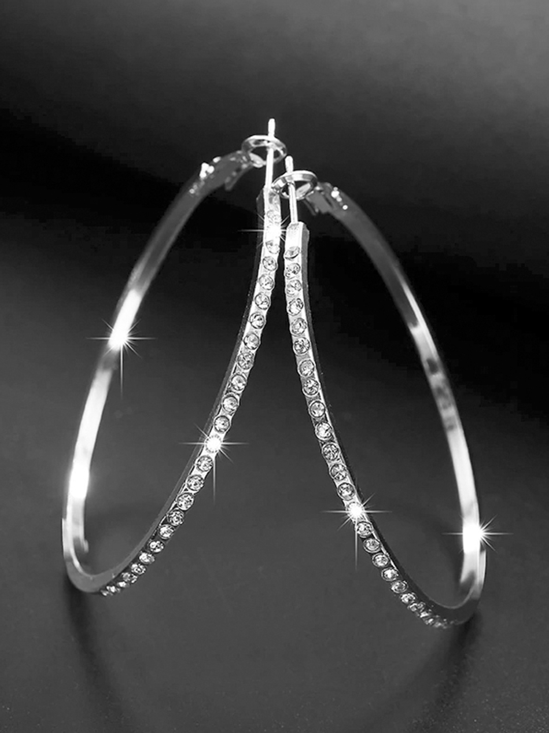 YouBella Jewellery Celebrity Inspired Earrings for women Crystal Earrings for Girls and Women (Silver)