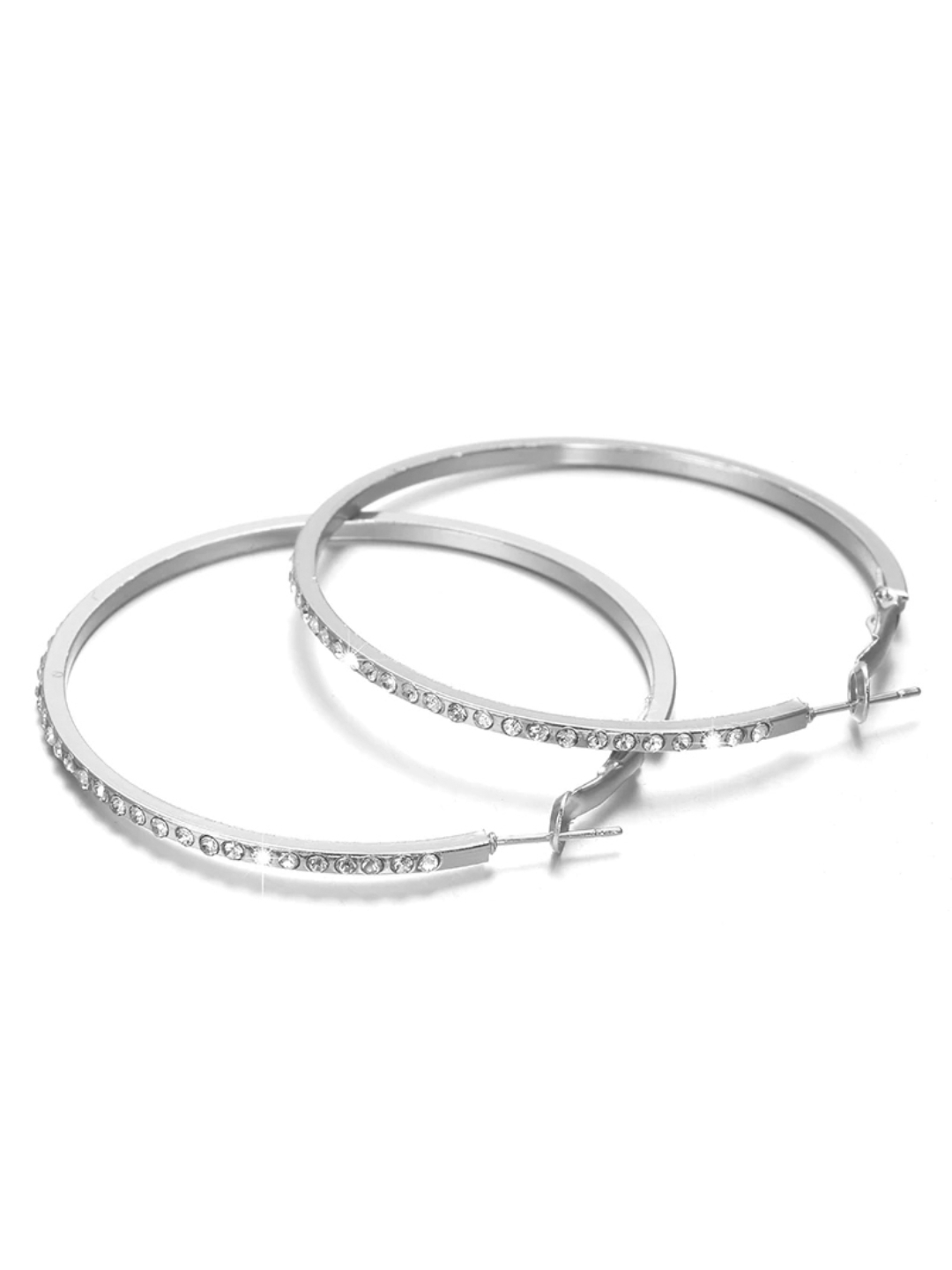 YouBella Jewellery Celebrity Inspired Earrings for women Crystal Earrings for Girls and Women (Silver)