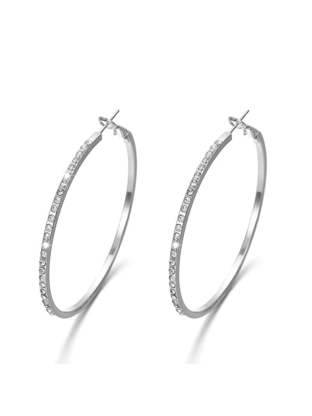 YouBella Jewellery Celebrity Inspired Earrings for women Crystal Earrings for Girls and Women (Silver)