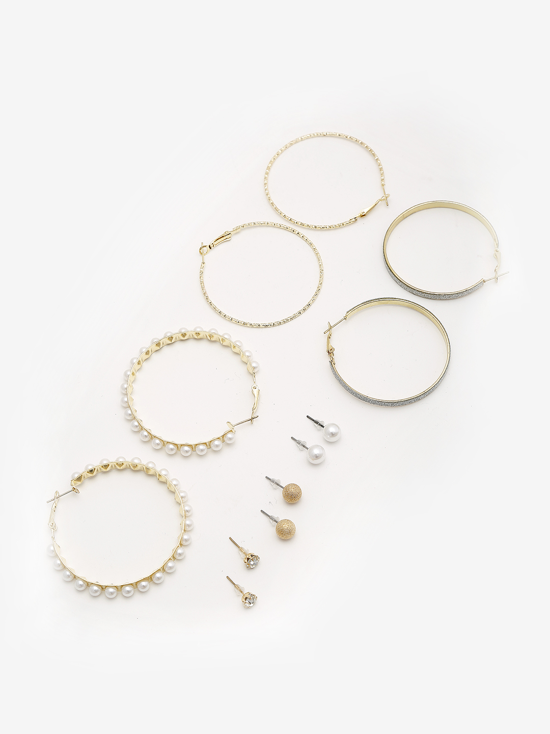 YouBella Jewellery Gold Plated Hoop and Stud Earrings Combo for Women and Girls (Gold) (YBEAR_32869)