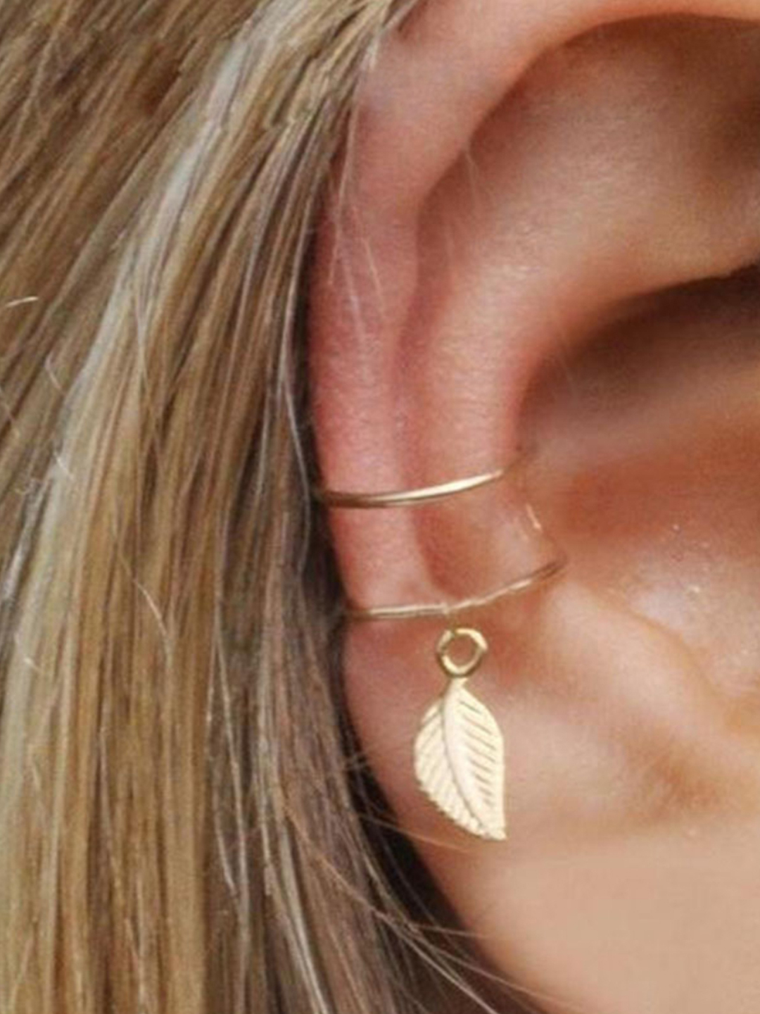 YouBella Jewellery U Shape Non Piercing Earrings Combo For Women And Girls (Gold) (Ybear_32870), Medium