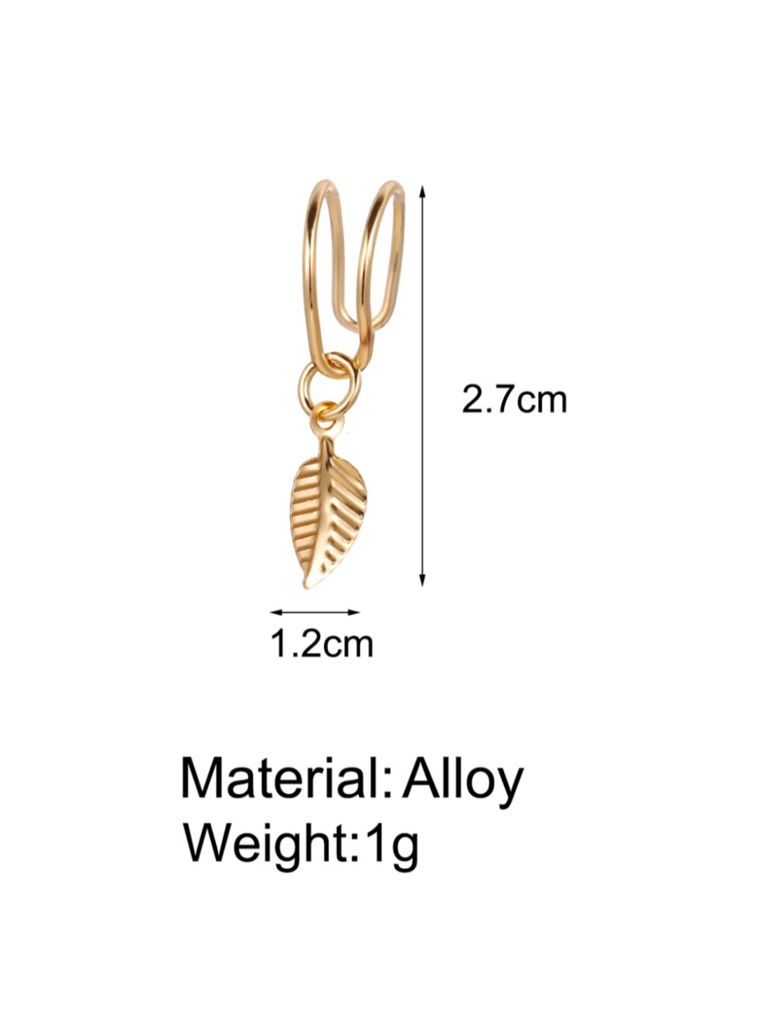 YouBella Jewellery U Shape Non Piercing Earrings Combo For Women And Girls (Gold) (Ybear_32870), Medium
