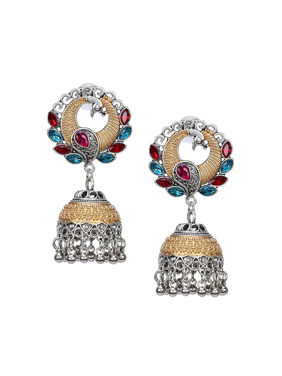 YouBella Multicoloured Contemporary Jhumkas