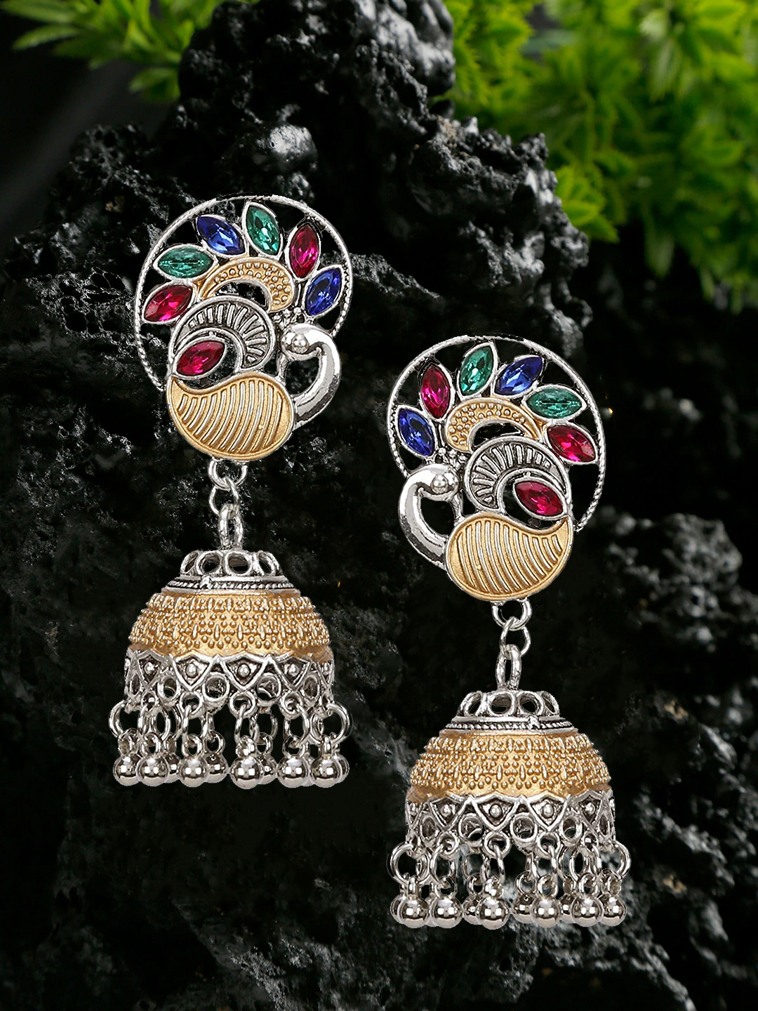 YouBella Jewellery Afghani Tribal Earrings for Women and Girls (Multi-Color) (STLYE 7)