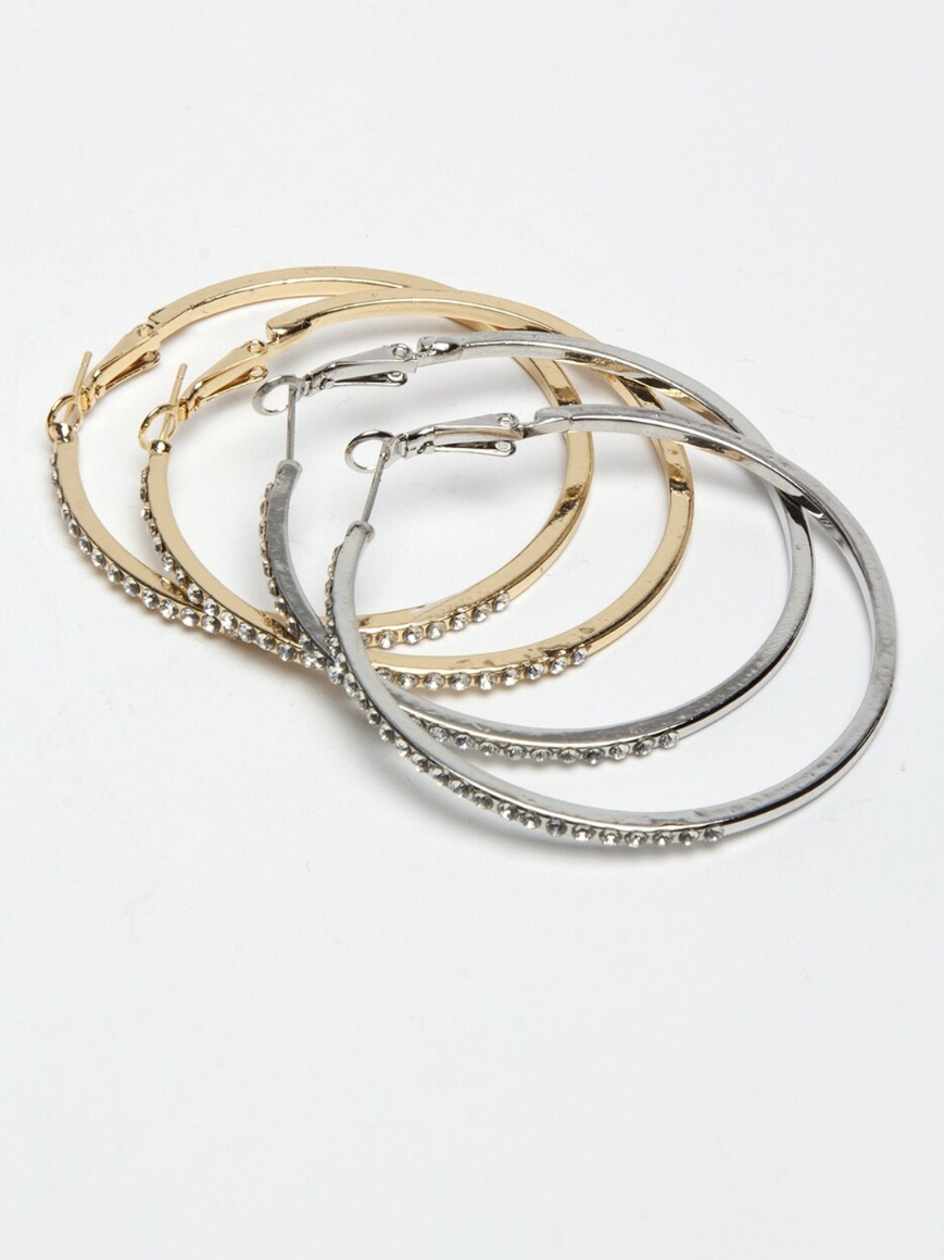 YouBella Gold Contemporary Hoop Earrings