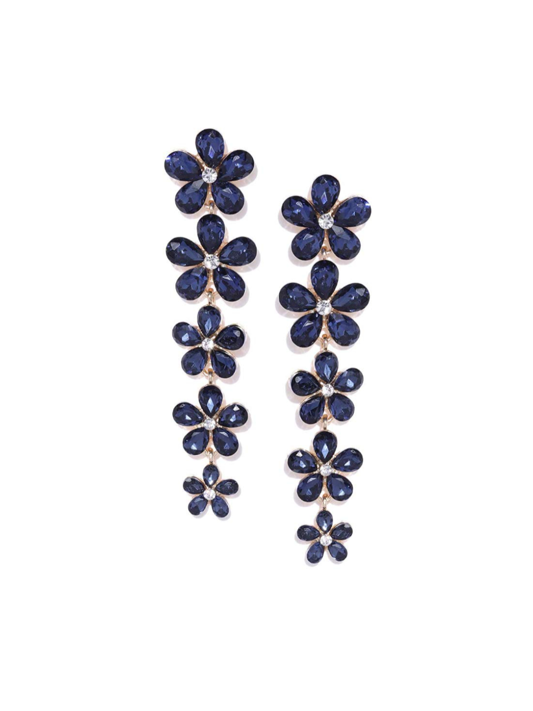 YouBella Jewellery Stylish Crystal Combo Earrings and Bracelet for Women and Girls (Blue)