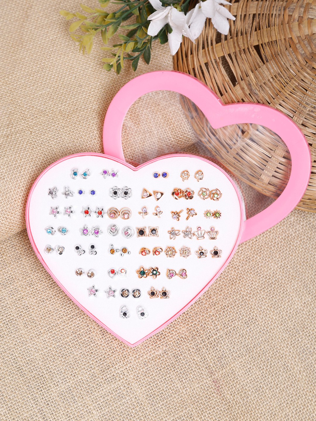 YouBella Jewellery Earrings for Women Combo of 36 Stud Tops Earring for Women and Girls (Multi-color) (Style 2)