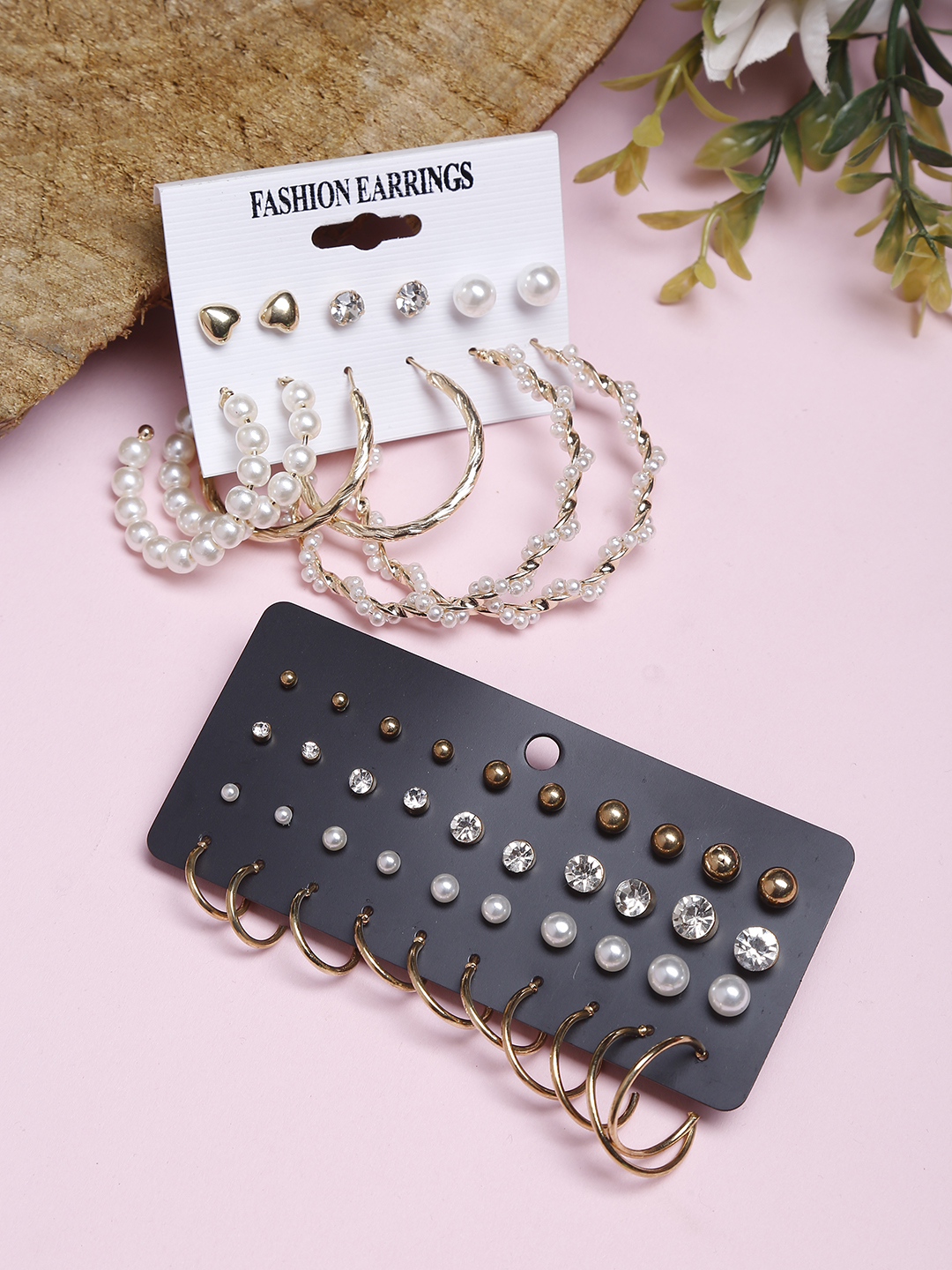 YouBella
Woman Set Of 26 Gold-Toned Contemporary Studs Earrings
