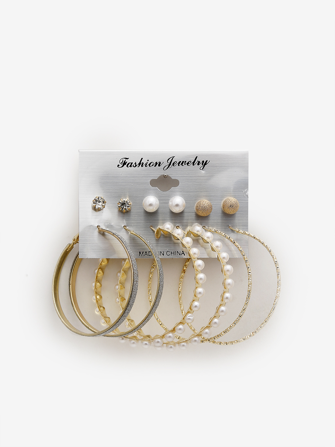 YouBella
Set Of 12 Gold-Plated Contemporary Drop Earrings