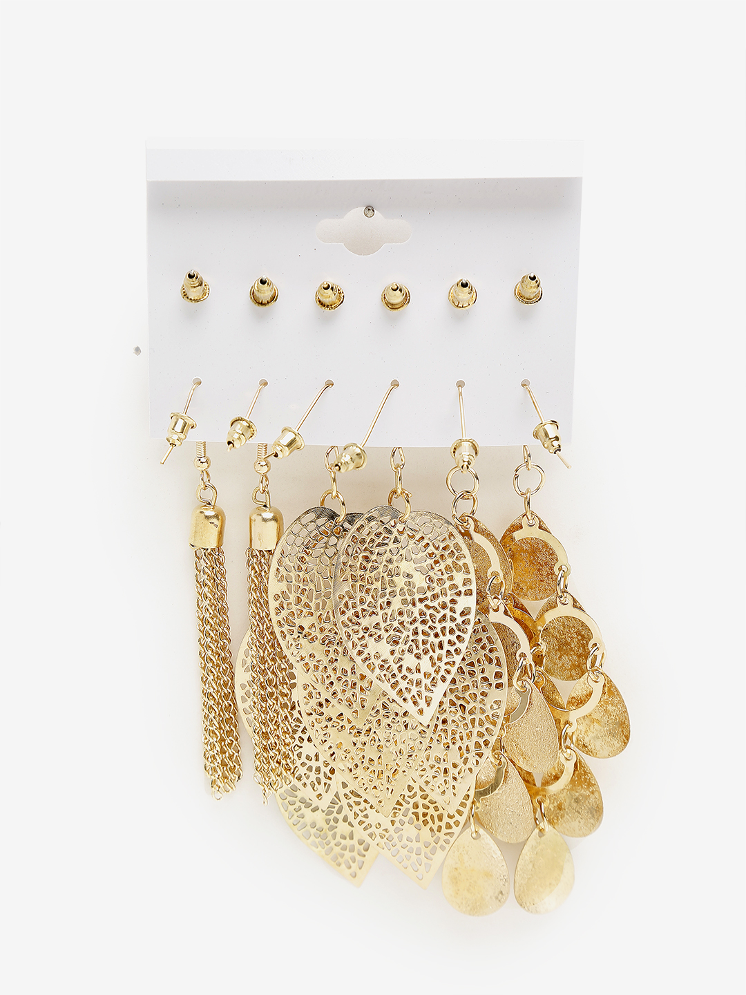 YouBella
Set Of 12 Gold-Plated Contemporary Drop Earrings