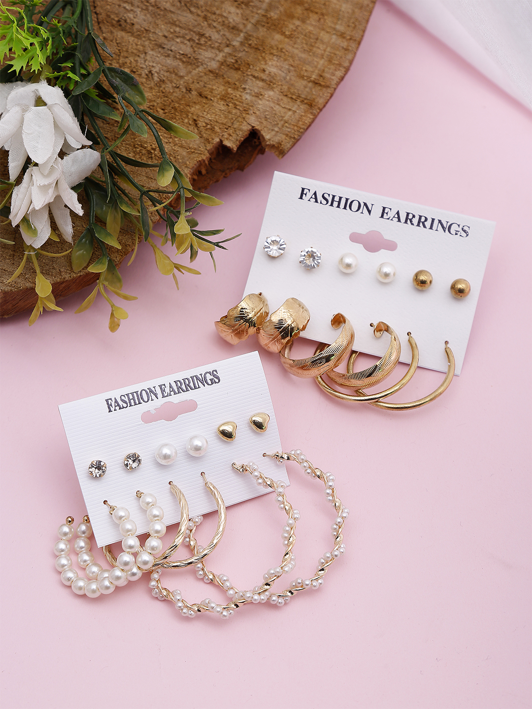 YouBella
Pack Of 12 Gold-Toned Contemporary Studs Earrings