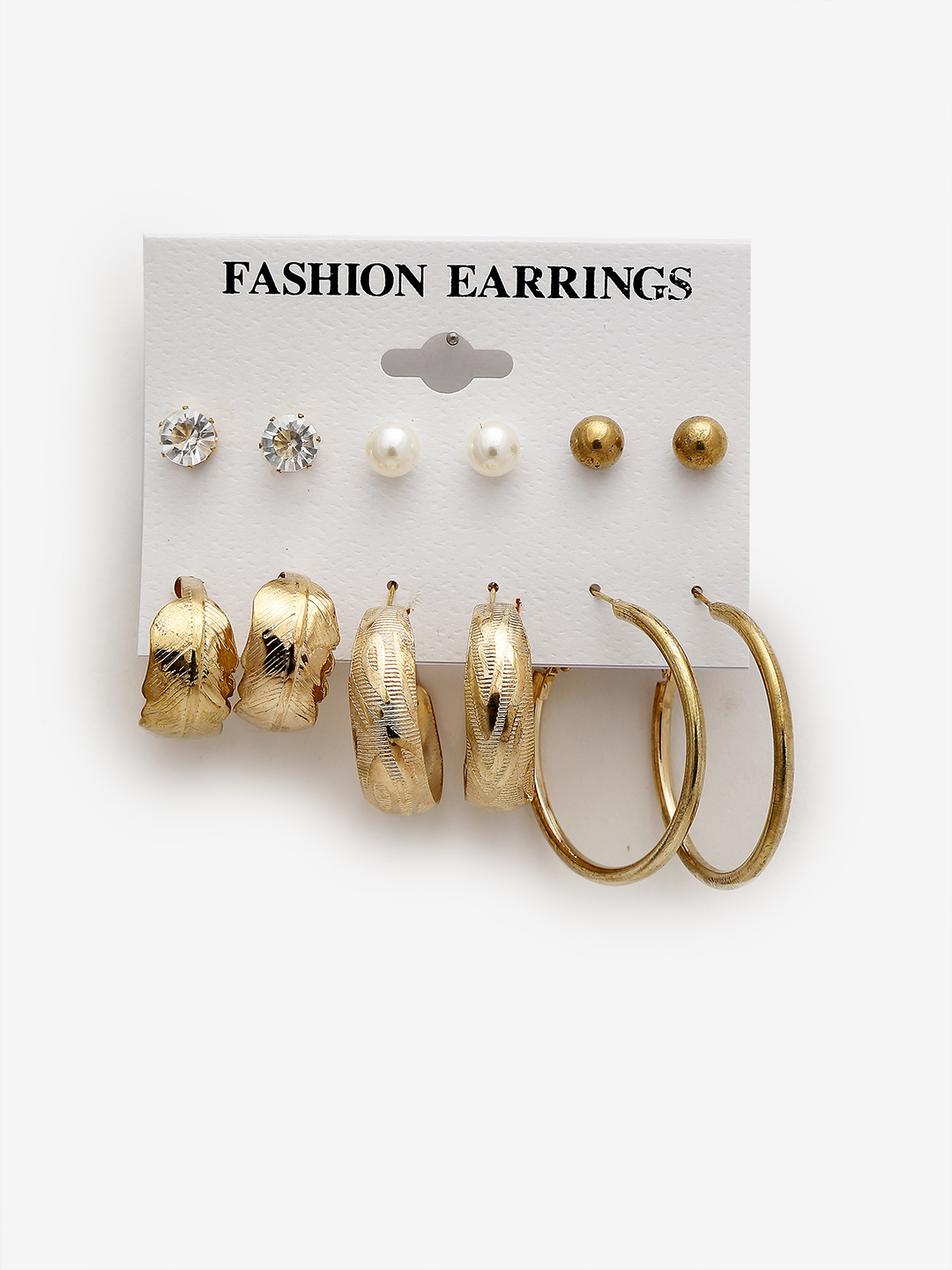 YouBella
Woman Set of 12 Gold-Toned Contemporary Studs Earrings