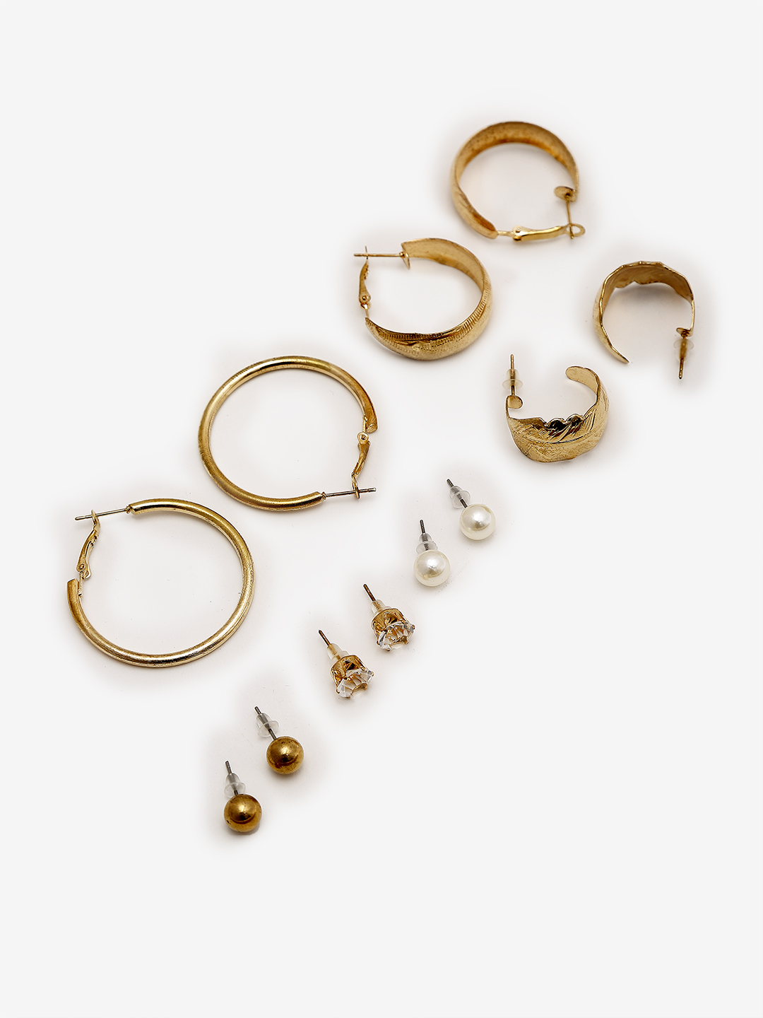 YouBella
Woman Set of 12 Gold-Toned Contemporary Studs Earrings