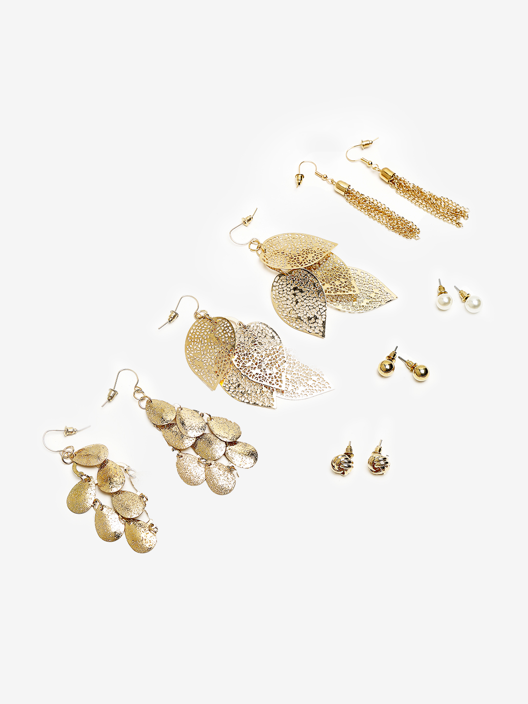 YouBella
Woman Set of 12 Gold-Toned Contemporary Studs Earrings